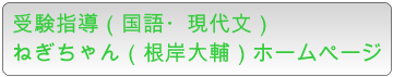 受験指導（国語・現代文）　　ねぎちゃん（根岸大輔）